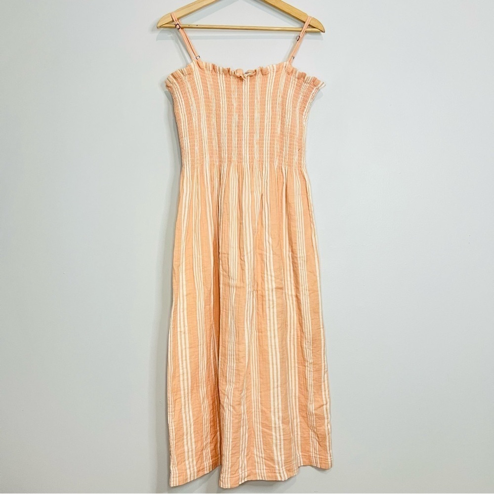 Faherrty Lakeview Cotton Gauze Sundress stripe smocked size medium - Picture 2 of 8